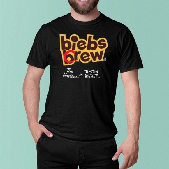 Tim Horton’s Other - Biebs Brew Crew Black Shirt Justin Bieber x Tim Horton’s